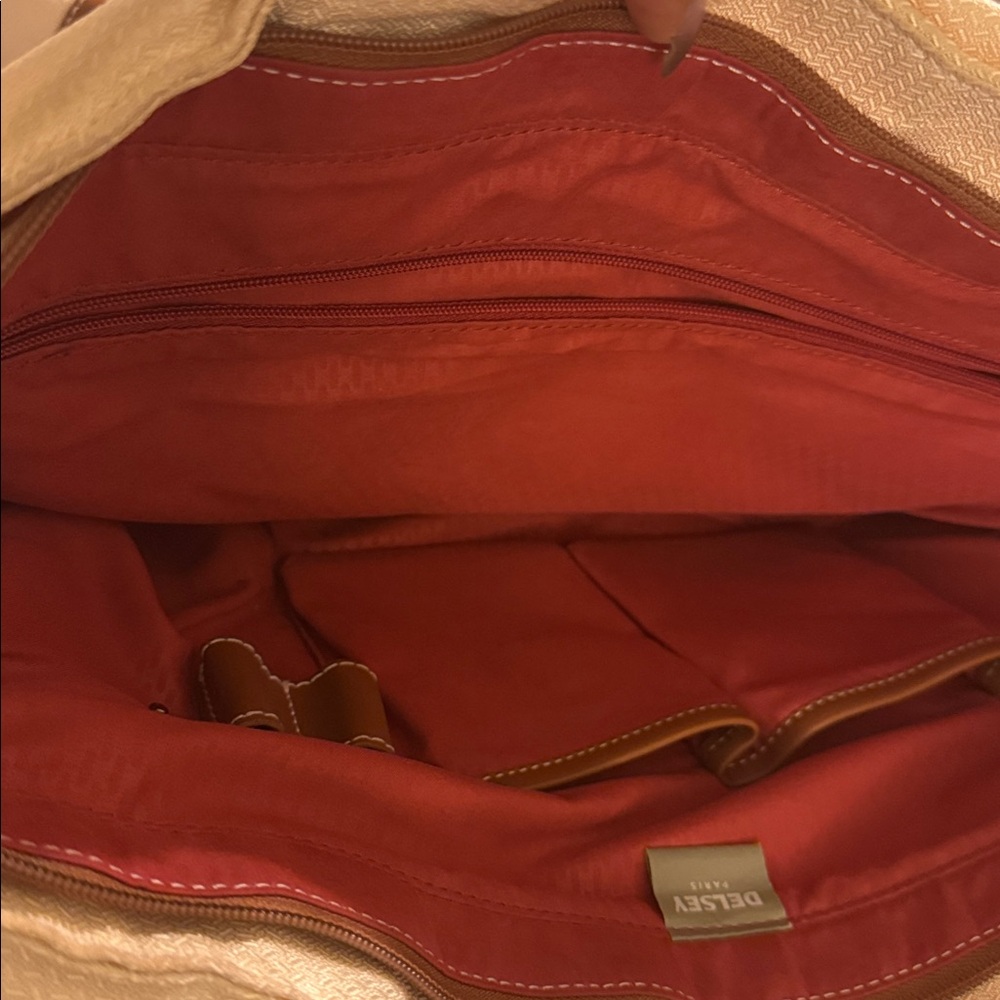Price for 2-Cream and Brown Backpack Delsey France - Picture 7 of 16